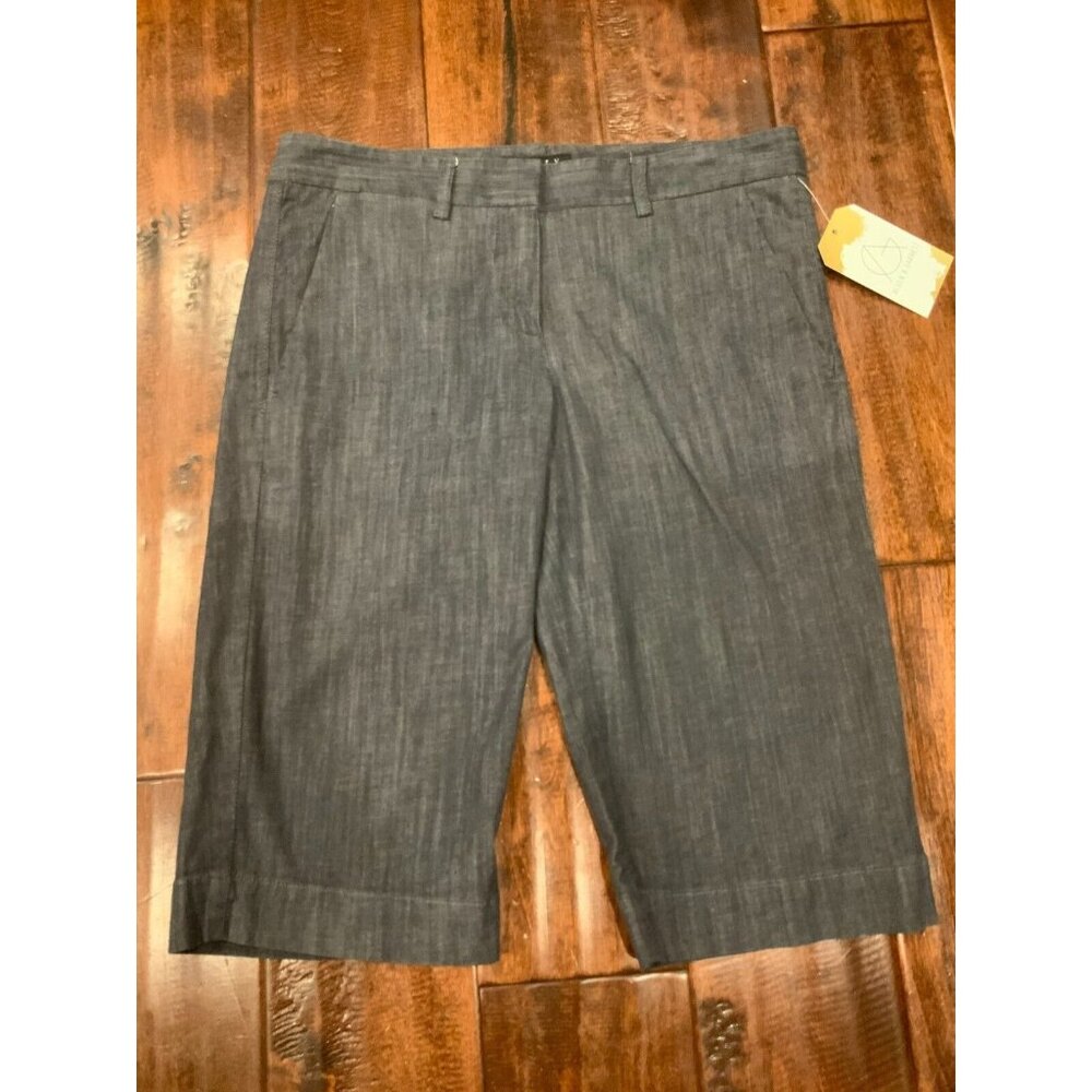 Theory Chambray Blue Lightweight Bermuda Shorts, Size 0